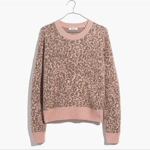 Madewell Leopard Print Shrunken Pullover Sweater NWT